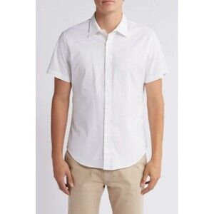 Bonobos Shirt Mens M Short White Athletic Fit Short Sleeve Button Down